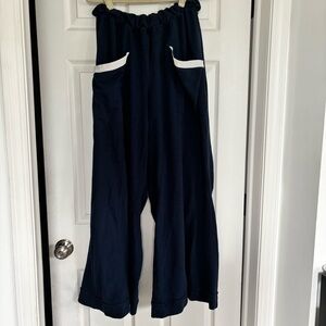 Navy Free people wide leg